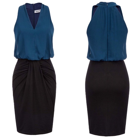 NWT Jasambac Colorblock Bodycon Midi Dress - Picture 6 of 6